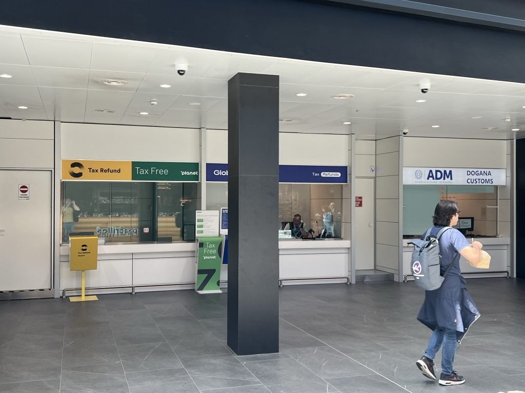 There are VAT refund counters after security.