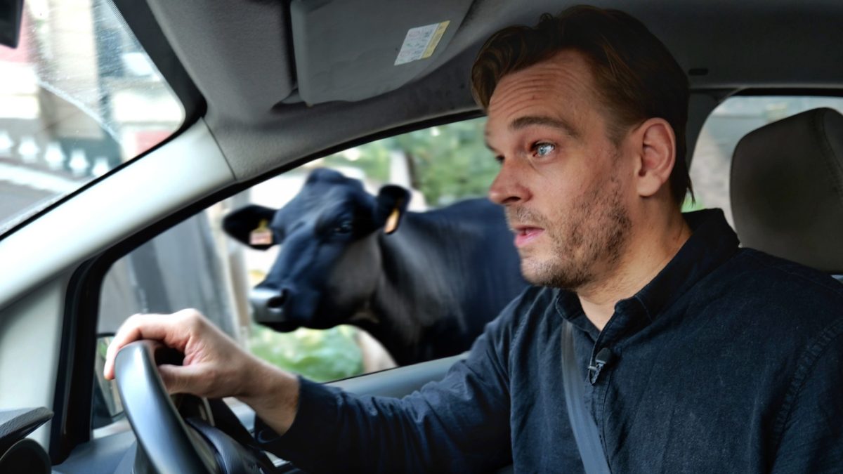 Karl Rock driving in India.